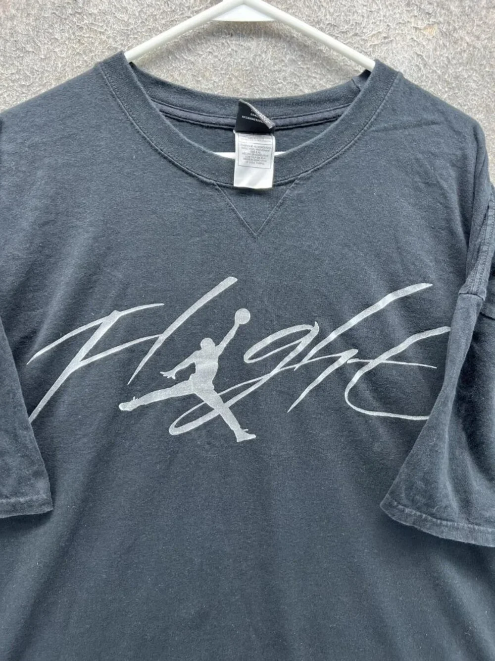 Jordan Shirt Mens 2XL Black Flight Jumpman Graphic Tee Basketball Logo Y2K